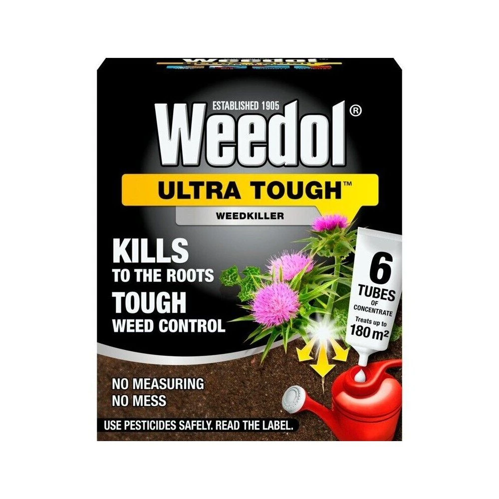 Weedol Ultra Tough Weedkiller (Liquid Concentrate) - 6 Tubes 1 Weedol Ultra Tough Weedkiller (Liquid Concentrate) - 6 Tubes