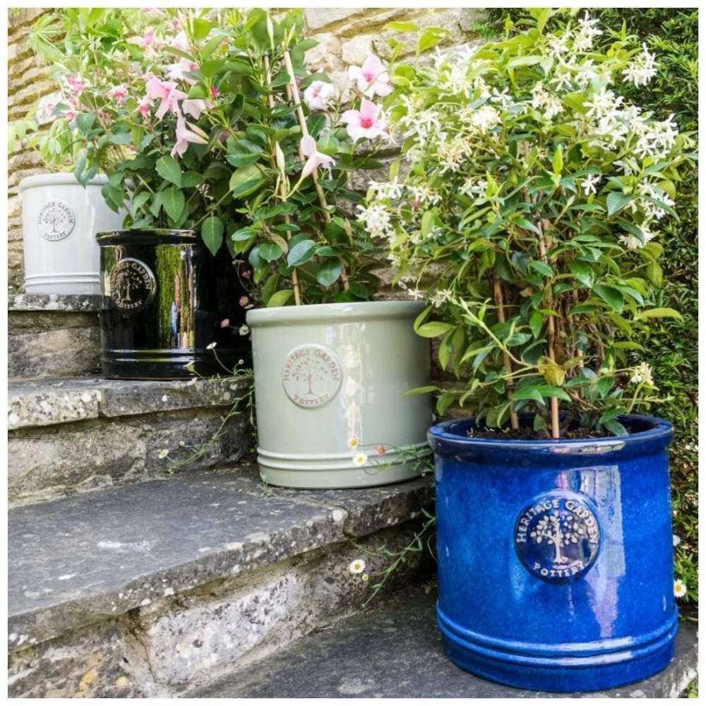 Woodlodge 38cm Mint Green Glazed Heritage Cylinder Pot 2 Woodlodge 38cm Mint Green Glazed Heritage Cylinder Pot - Image 2