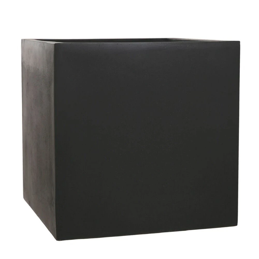 Woodlodge 50cm Black Polylite Cube Planter 1 Woodlodge 50cm Black Polylite Cube Planter