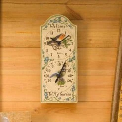 Outside In 28cm Birdberry Wall Clock & Thermometer -Garden Tools Sales Store 5050642006385 3