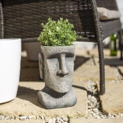La Hacienda 26cm Resin Easter Island Head Planter -Garden Tools Sales Store 5055025558239 3
