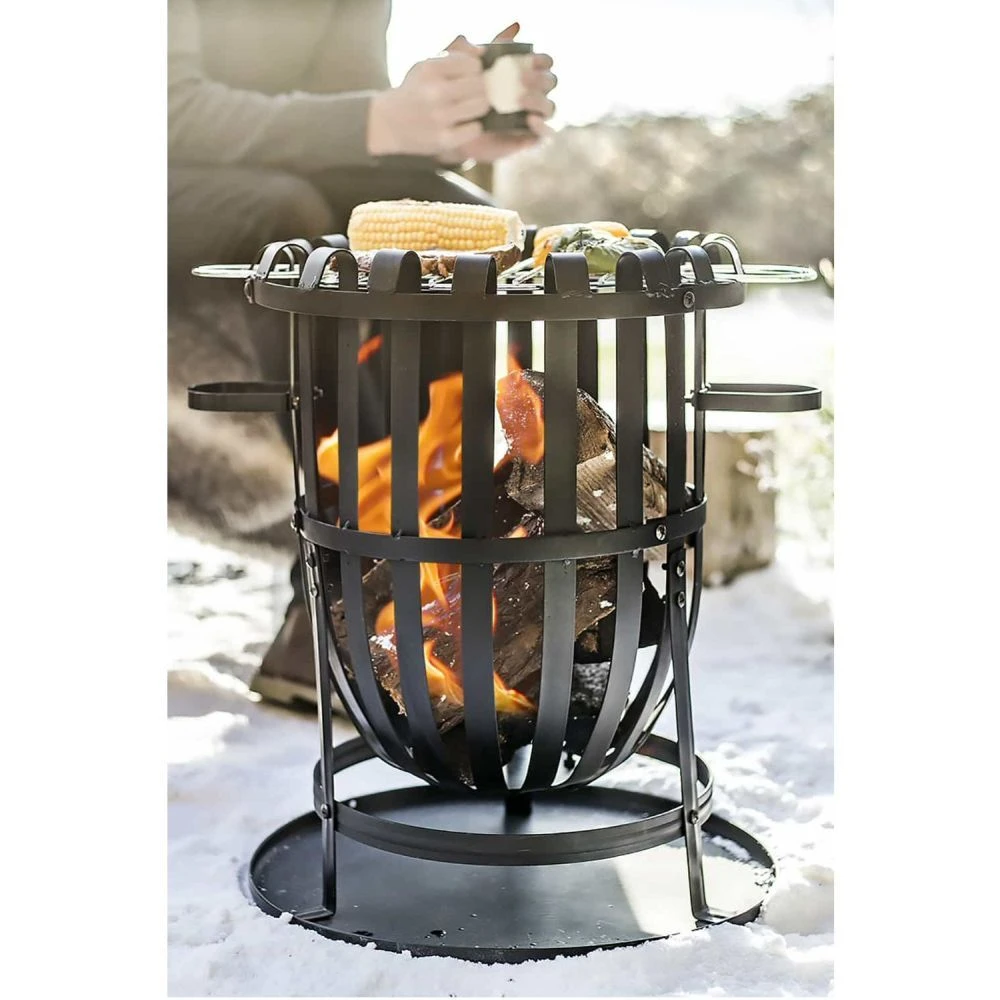 La Hacienda 56cm Vancouver Firebasket With Grill 1 La Hacienda 56cm Vancouver Firebasket With Grill