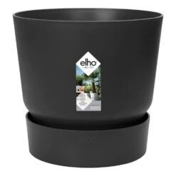 Elho 25cm Living Black Greenville Round Planter