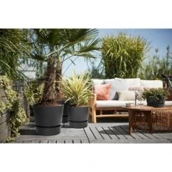 Elho 30cm Living Black Greenville Round Planter -Garden Tools Sales Store 8711904332358 4
