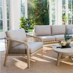 Kettler Cora Rope Lounge Wooden Armchair (Pair) -Garden Tools Sales Store 9333190256874 3